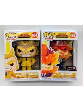 Funko Pop! My Hero Academia Endeavor #495 Gamestop All Might Teacher #604 Anime